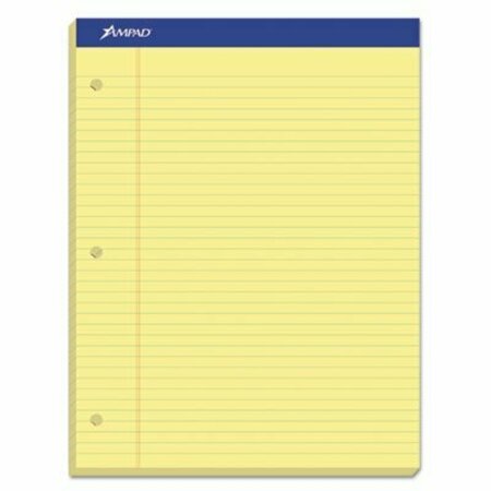 AMPAD/ OF AMERCN PD&PPR Ampad, DOUBLE SHEET PADS, MEDIUM/COLLEGE RULE, 8.5 X 11.75, CANARY, 100 SHEETS 20223